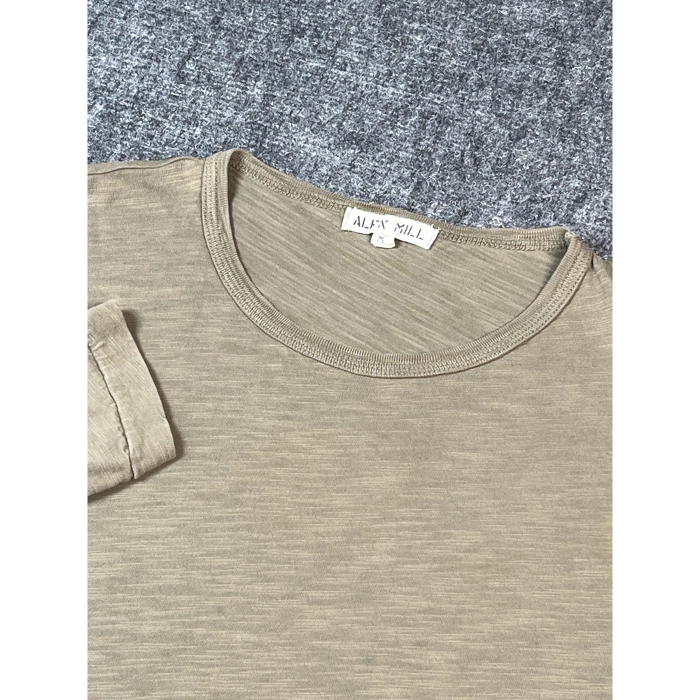 Alex Mill Mens Long Sleeve T Shirt Top Crew Neck Casual Olive Green‎ Medium